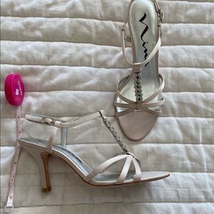 Nina Blush Satin Satin Sandles